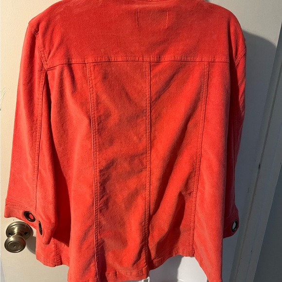 AMX Size 1X coral/pink corduroy jacket-hook and eye closure with grommets. - Picture 6 of 14